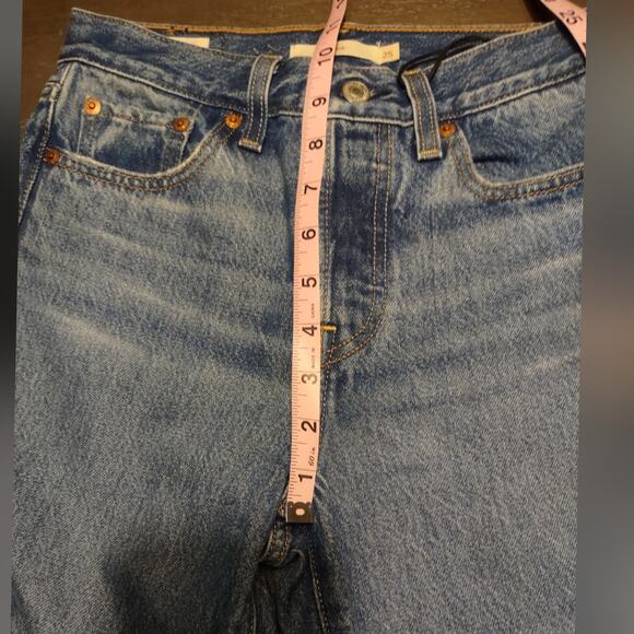 Levi's Premium Wedgie Icon Fit High Waist Jeans In Athens Shut It Size 25 - Picture 6 of 16